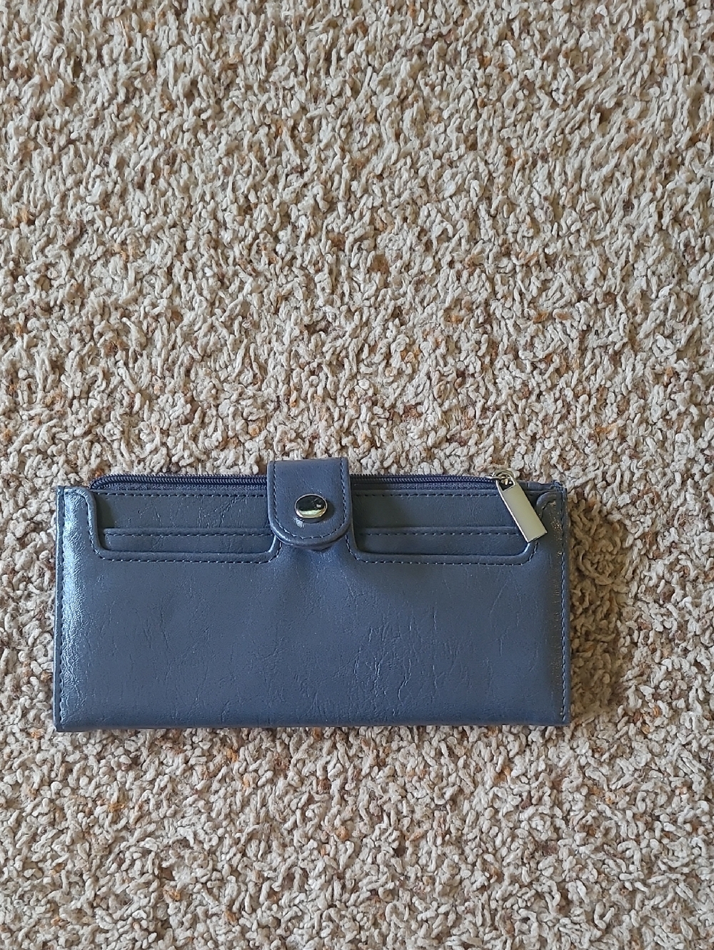 Sleek Navy Women's Wallet with Snap Closure